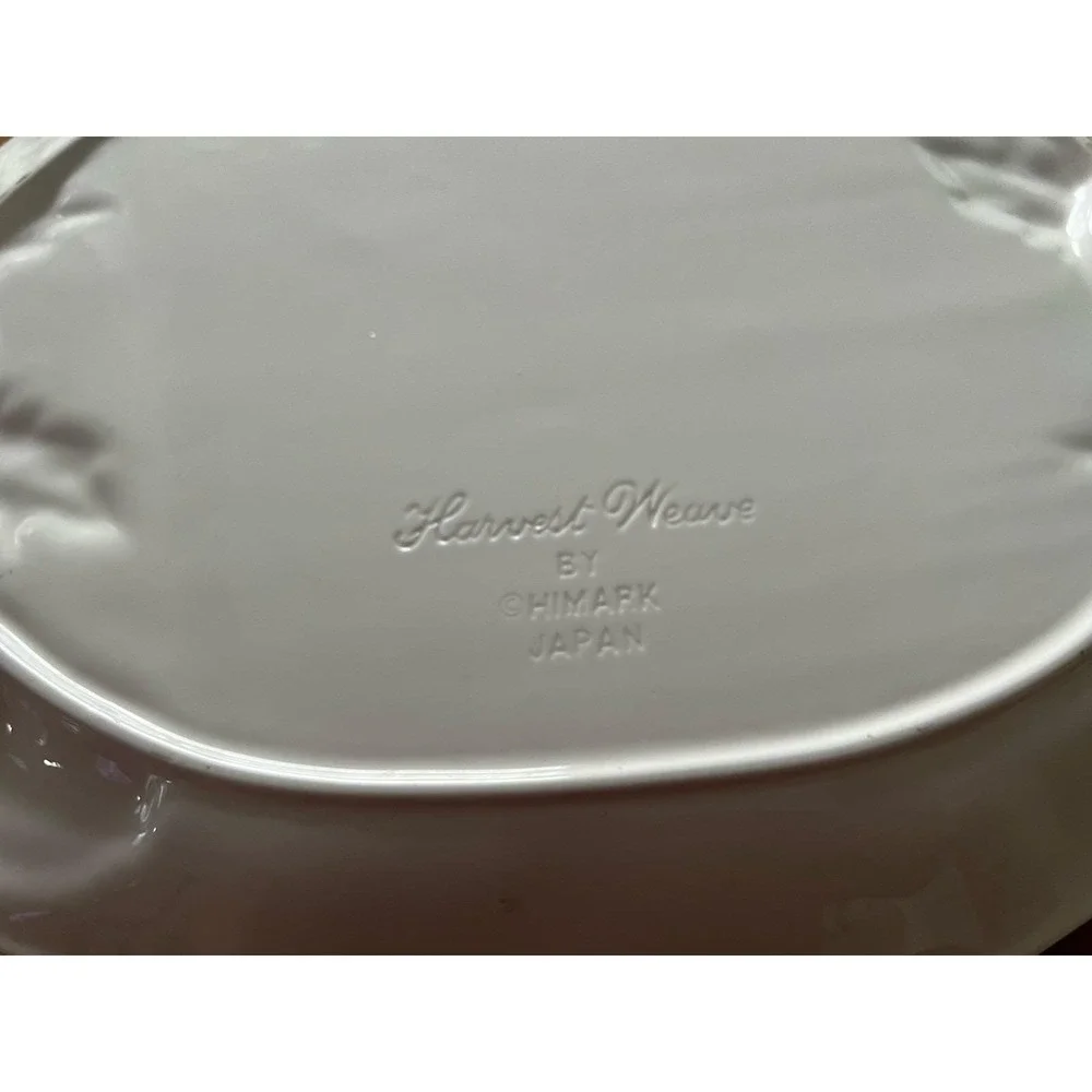 Vintage Himark Harvest Weave Ceramic Platter Embossed Vegetables Farmhouse 18